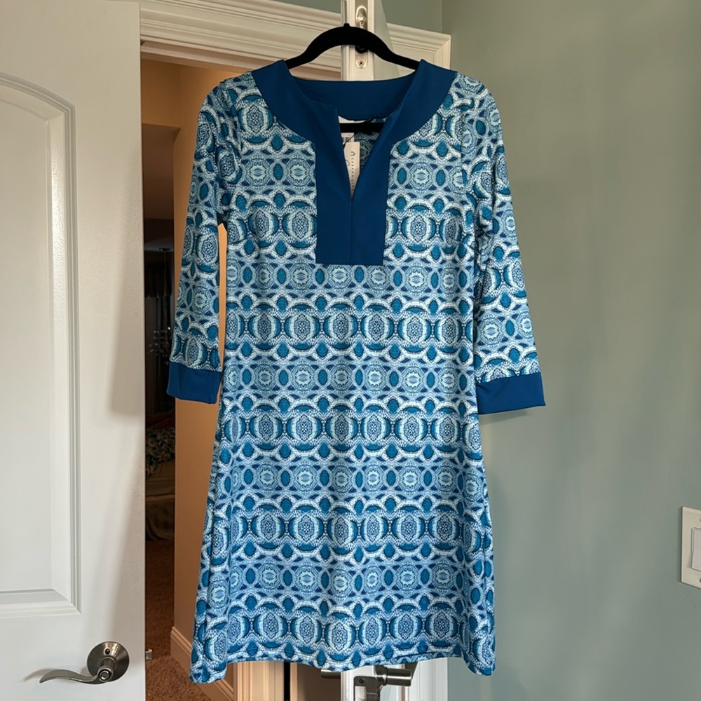 Cabana Life Tunic Dress with 3/4 Sleeves